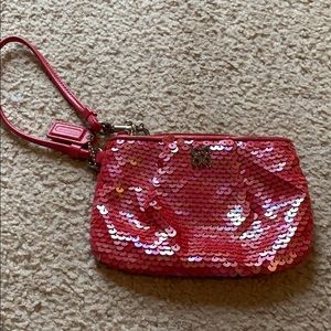 Coach sequin wristlet